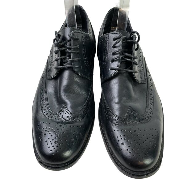 Nunn Bush Mens Comfort Gel Wingtip Oxford Real Leather Black Dress Shoes 11.5 main image 8